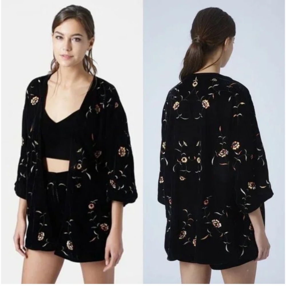 TopShop Velvet Embroidered Jacket